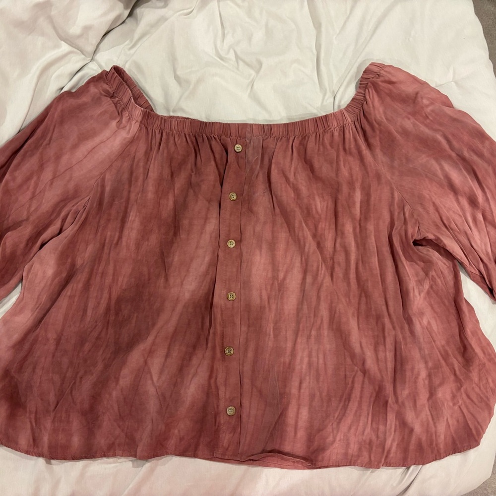 Women's Off-Shoulder Pink Blouse